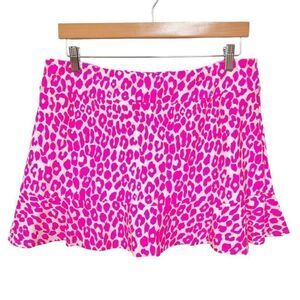 NWT Jude Connally Athletic Skort Hot Pink Cheetah White Barbiecore Skirt size XL